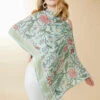 Topper Hamilton Floral Block Print Seafoam