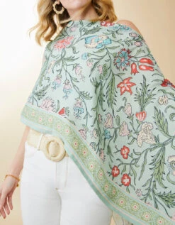 Topper Hamilton Floral Block Print Seafoam -Spartina Store 967532c