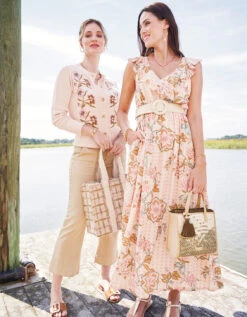 Fringe Tote Calm Waters Plaid -Spartina Store 967815m