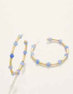 Calm Waters Hoop Earrings Blue Aventurine
