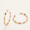 Calm Waters Hoop Earrings Ruby/Sun Stone
