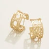 Cane Midi Hoop Earrings Gold