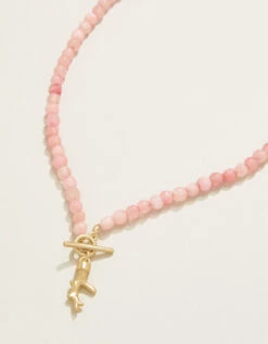 Calm Waters Necklace Pink Jade