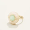 Centered Stone Ring White/Jade