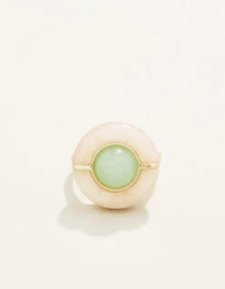 Centered Stone Ring White/Jade 7 Centered Stone Ring White/Jade -Spartina Store 968157B