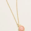 Nara Oval Necklace 17" Pink