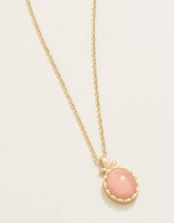 Nara Oval Necklace 17" Pink