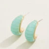 Carved Hoop Earrings Jade