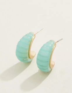 Carved Hoop Earrings Jade