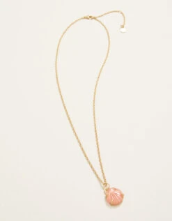 Carved Shell Necklace 18" Coral 6 Carved Shell Necklace 18" Coral -Spartina Store 968324b