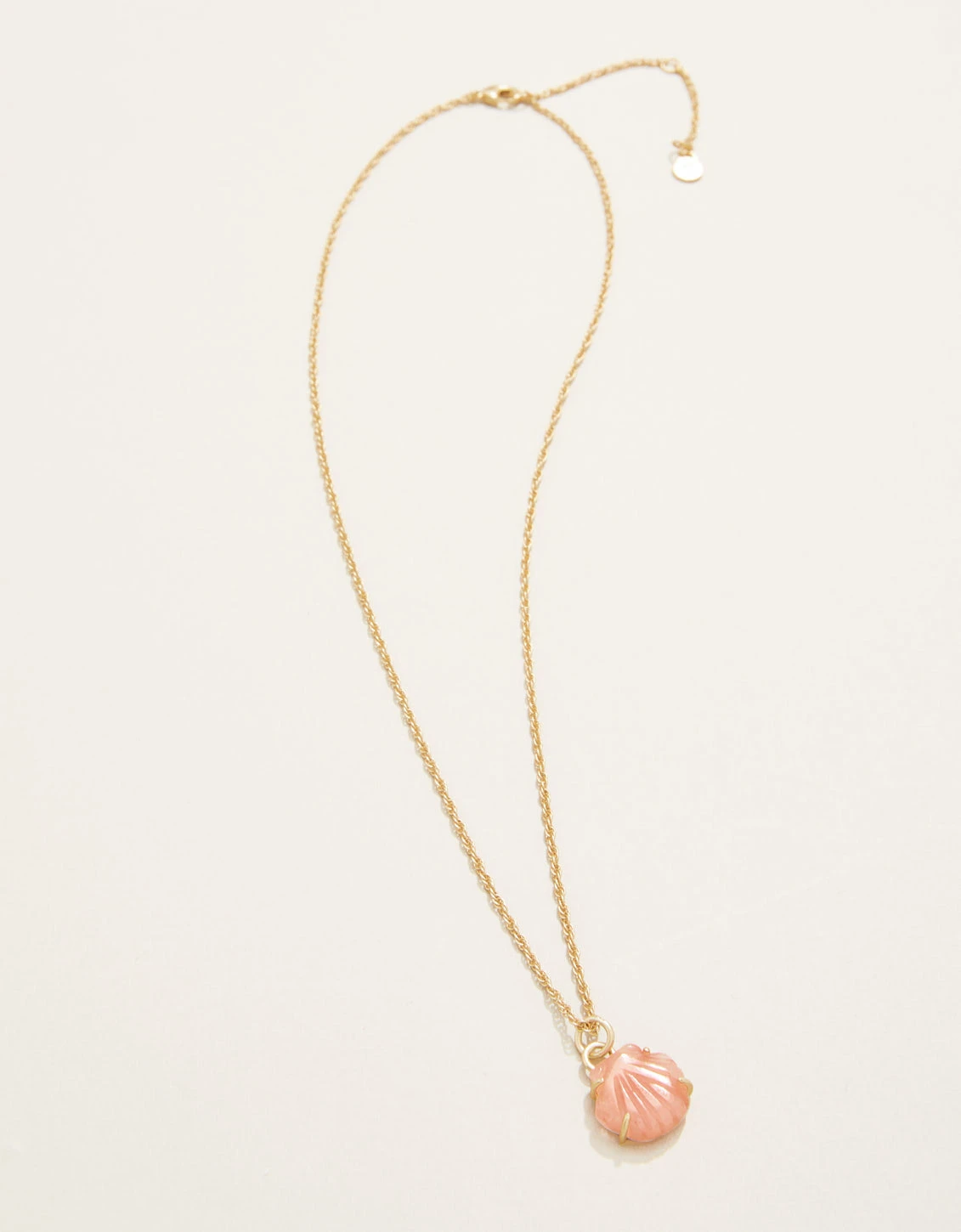 Carved Shell Necklace 18" Coral 3 Carved Shell Necklace 18" Coral - Image 3