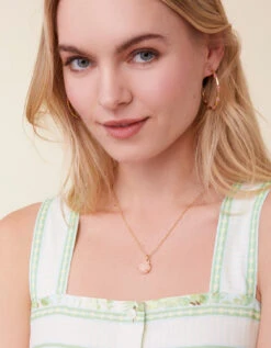 Carved Shell Necklace 18" Coral 7 Carved Shell Necklace 18" Coral -Spartina Store 968324n