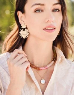 Sawyer Stone Necklace 17" Warm Multi -Spartina Store 968355n