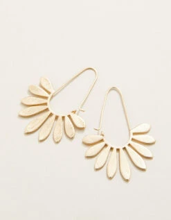 Palmetto Hoop Earrings Gold