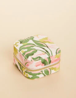 Jewelry Mirror Travel Case Palm Paradise