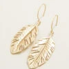 Calathea Leaf Earrings Gold