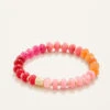 Stone Stretch Bracelet 10mm Pink/Red