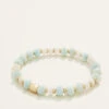 Stone Stretch Bracelet 10mm Sea Foam/White