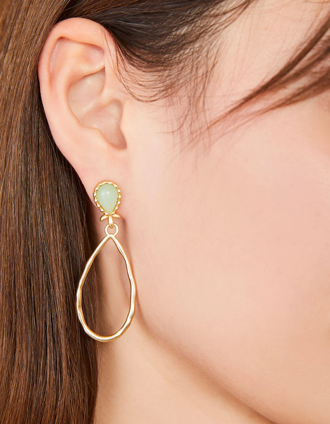 Nara Teardrop Earrings Sea Foam 2 Nara Teardrop Earrings Sea Foam - Image 2