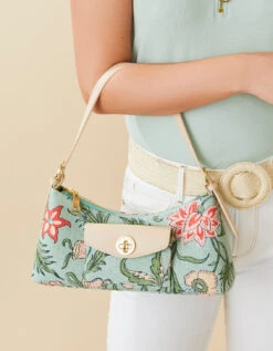 Sabine Shoulder Bag Hamilton Floral Block Print -Spartina Store 969024b