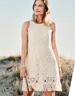 Jana Crochet Dress Coconut Milk -Spartina Store 969550m