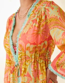 Gretchyn Beach Coverup River Club Damask Red -Spartina Store 971089c