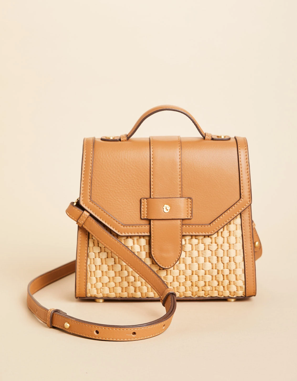 Siren Sara Satchel Crossbody Natural/Pecan 1 Siren Sara Satchel Crossbody Natural/Pecan