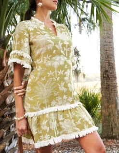 Ivy Linen Dress Sugar Mill Palms 7 Ivy Linen Dress Sugar Mill Palms -Spartina Store 971966m