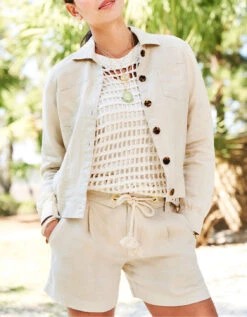 Avalon Linen Jacket Flax 8 Avalon Linen Jacket Flax -Spartina Store 972109m