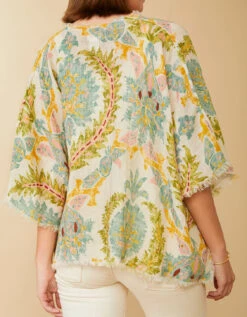 Rynn Linen Poncho Sugar Mill Damask Flax 6 Rynn Linen Poncho Sugar Mill Damask Flax -Spartina Store 972451c