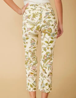 Maren Kick Flare Pant Sugar Mill Peacock Cream -Spartina Store 972543b