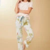 Pajama Pant Floral Vine Stripe Blue