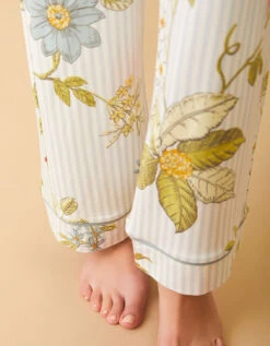 Pajama Pant Floral Vine Stripe Blue -Spartina Store 973090d