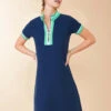 Short Sleeve Serena Pique Dress Midnight