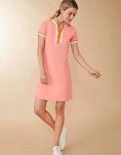 Short Sleeve Serena Pique Dress Shell Pink