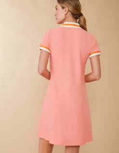 Short Sleeve Serena Pique Dress Shell Pink -Spartina Store 974035c