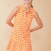 Joelle Sleeveless Polo Dress Marsh Hens Geo Pink Orange