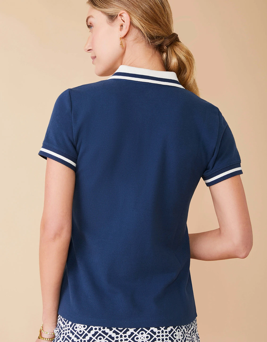 Alina Pique Polo Midnight Blue 3 Alina Pique Polo Midnight Blue - Image 3