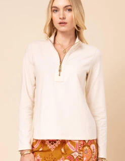 Nora Half-Zip Top Buttercream