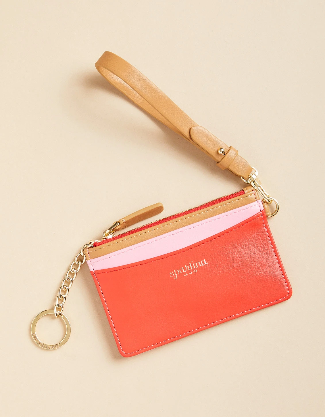 Slim Card Coinpurse Pink Red Color Block 1 Slim Card Coinpurse Pink Red Color Block