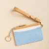 Slim Card Coinpurse Blue Cream Color Block 
