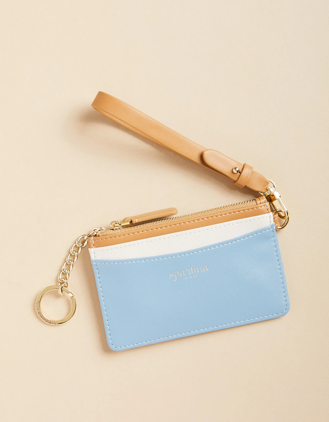 Slim Card Coinpurse Blue Cream Color Block 1 Slim Card Coinpurse Blue Cream Color Block