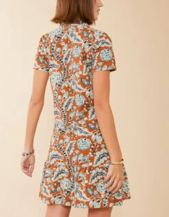 Joelle Polo Dress Kalalanta Vines Brown -Spartina Store 977173c