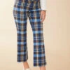 Maren Kick Flare Pant Kalalanta Plaid Navy