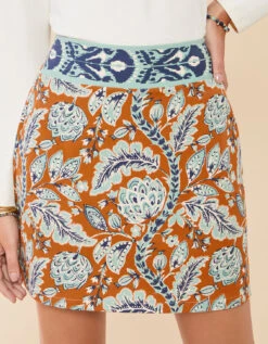 Matilda Bi-Stretch Skort Kalalanta Blooming Vines Brown