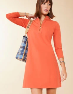 Nora Half-Zip Dress Chili -Spartina Store 977791b