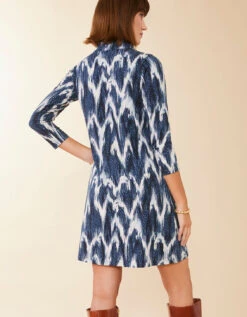 Nora Half-Zip Dress Kalalanta Ikat Dot -Spartina Store 977937c