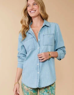 Aida Buttonfront Shirt Isle Of Palm Wash