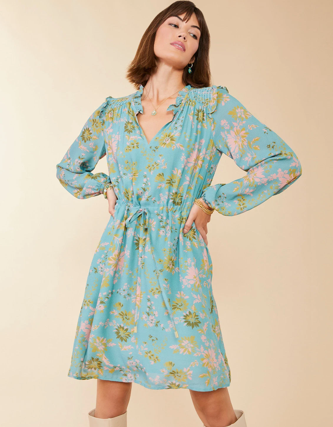 Aisley Dress Mystic Moss Dahlia Blue 4 Aisley Dress Mystic Moss Dahlia Blue - Image 4