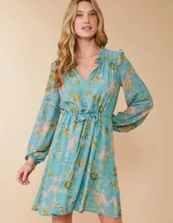 Aisley Dress Mystic Moss Dahlia Blue 13 Aisley Dress Mystic Moss Dahlia Blue -Spartina Store 978354o
